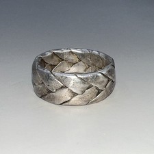 Hecho En Mexico Sterling Silver Braided Design Ring Size 7.5 8.5g 