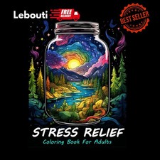 Stress Relief Coloring Book for Adults: Large Adult Colouring Book, Paperback...