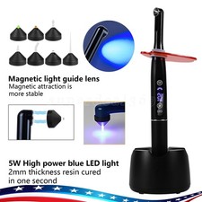 Dental Wireless Cordless LED Curing Light 1 Second Resin Cure Lamp 2500mw Black
