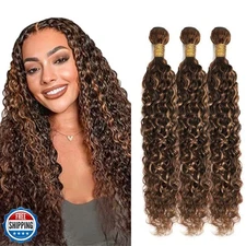 P4/30 Chocolate Bundles Human Hair Water Wave Bundles 16 18 20 In