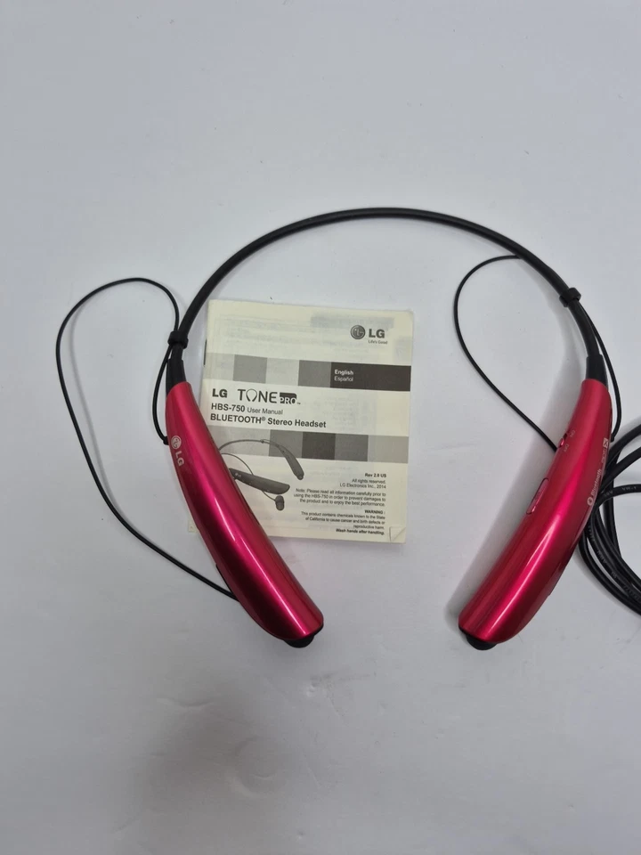 LG Tone PRO HBS-750 Headphones Headset earbuds Bluetooth Wireless Pink - Image 3 of 4