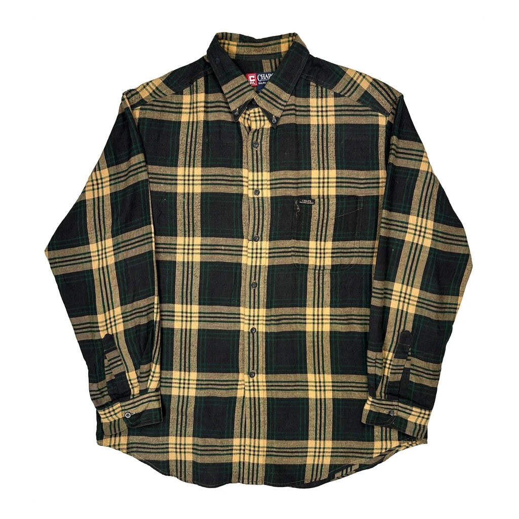 Chaps Ralph Lauren Checked Flannel Shirt - XL Green Cotton