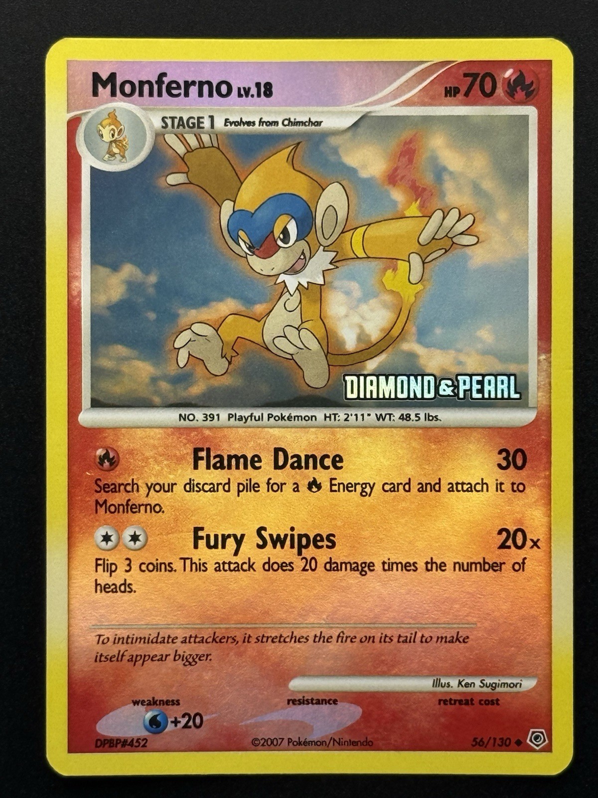 Monferno 56/130 Diamond and Pearl Reverse Holo Pokemon TCG - LP