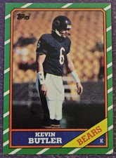1986 Topps #18 Kevin Butler Rookie Football card Chicago Bears!. rookie card picture