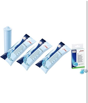 Jura Claris Blue Water Filter Cartridges (x3) and Cleaning 6 Tablets Combo Pack