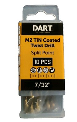 Dart THSS0732 7/32'' HSS TiN Titannitrid beschichteter Spiralbohrer 10er-Pack