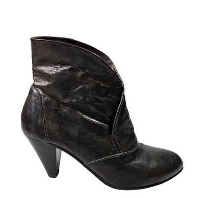 Nero Giardini Black Leather Womens Ankle Boots Size 38 EU Size 8 US