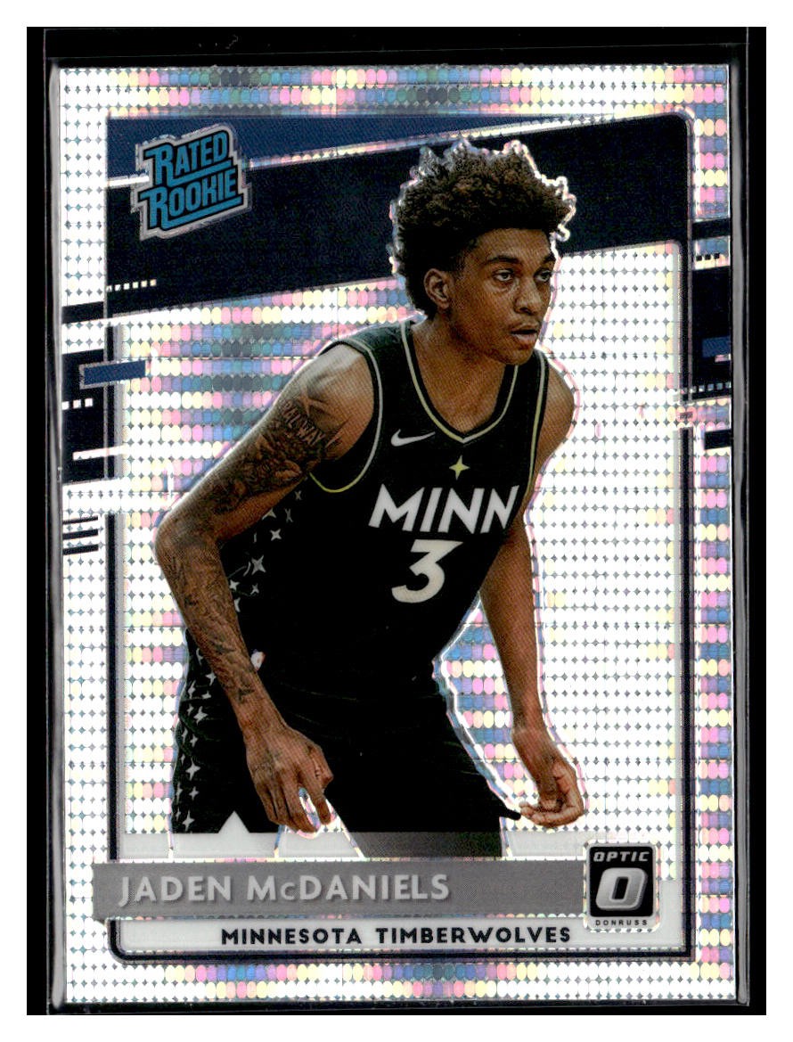 2020-21 Donruss Optic #178 Jaden McDaniels Silver Pulsar RC Timberwolves