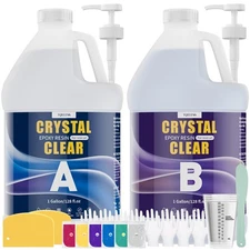 Epoxy Resin 2 Gallon, Crystal Clear Epoxy Resin Kit with Pumps, Self Leveling