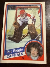1984-85 Pat Riggin O-Pee-Chee hockey card #205 - Washington Capitals