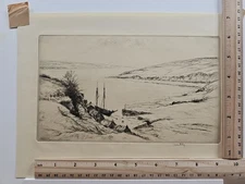 KERR EBY Signed Etching Cornwall 1927 Landscape 
