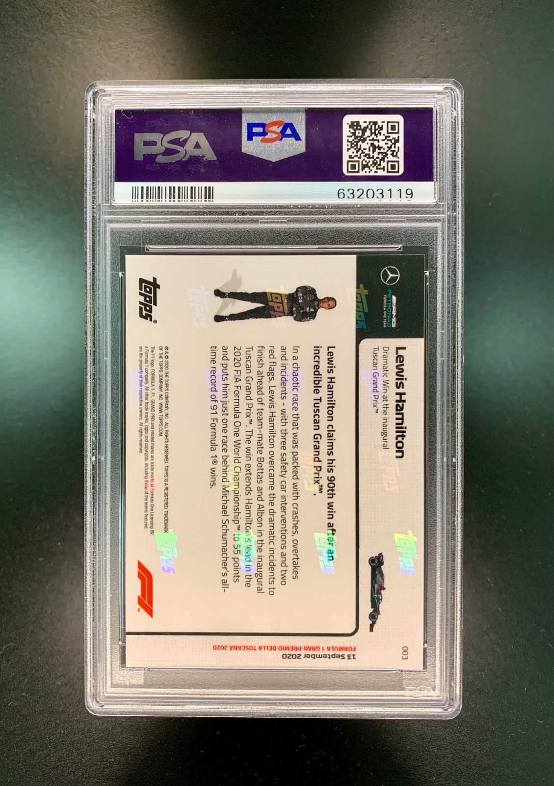 PSA 10 - 2020 Topps Now Formula 1 Lewis Hamilton #003 Gem Mint! view 2