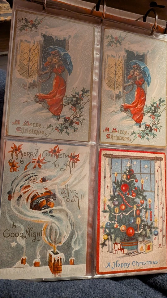 Postal de Navidad 194 LoT VinTagE AnTiQuE Papá Noel Año Nuevo principios de 1900 Foto 2 de 4