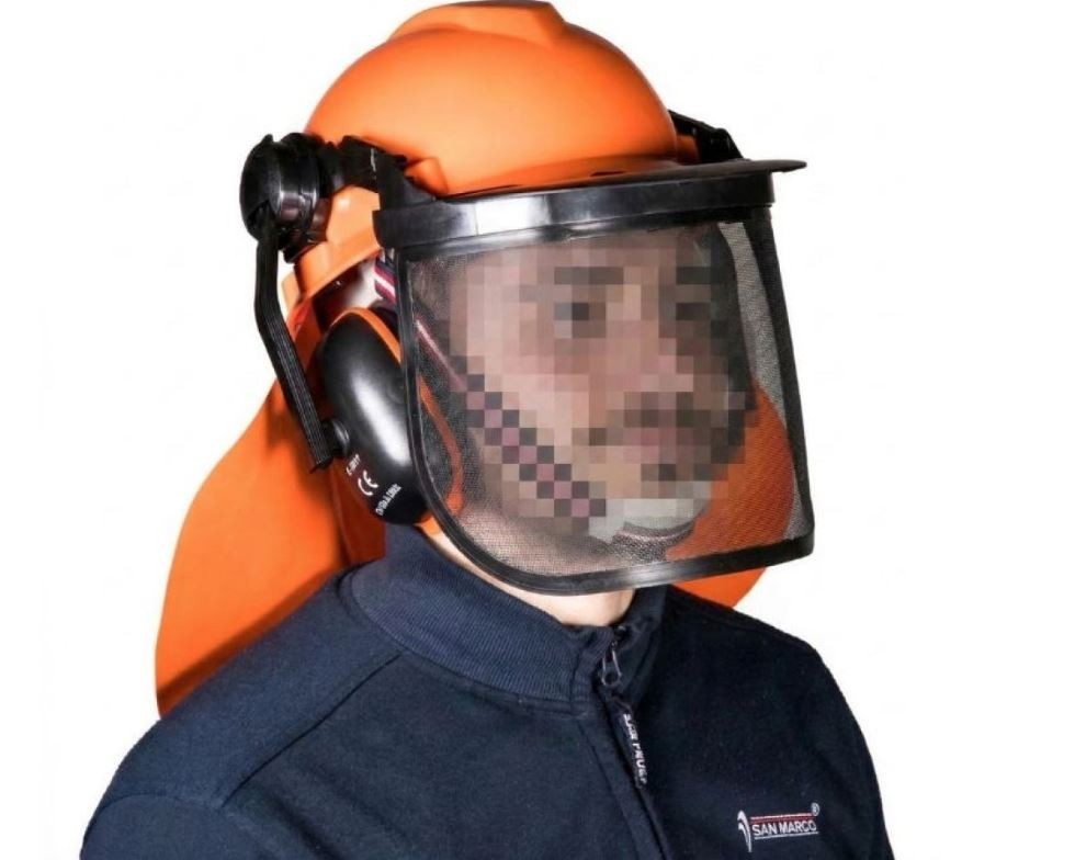 Casque de protection pour le jardinage en ABS haute densité jaune haute visibilité