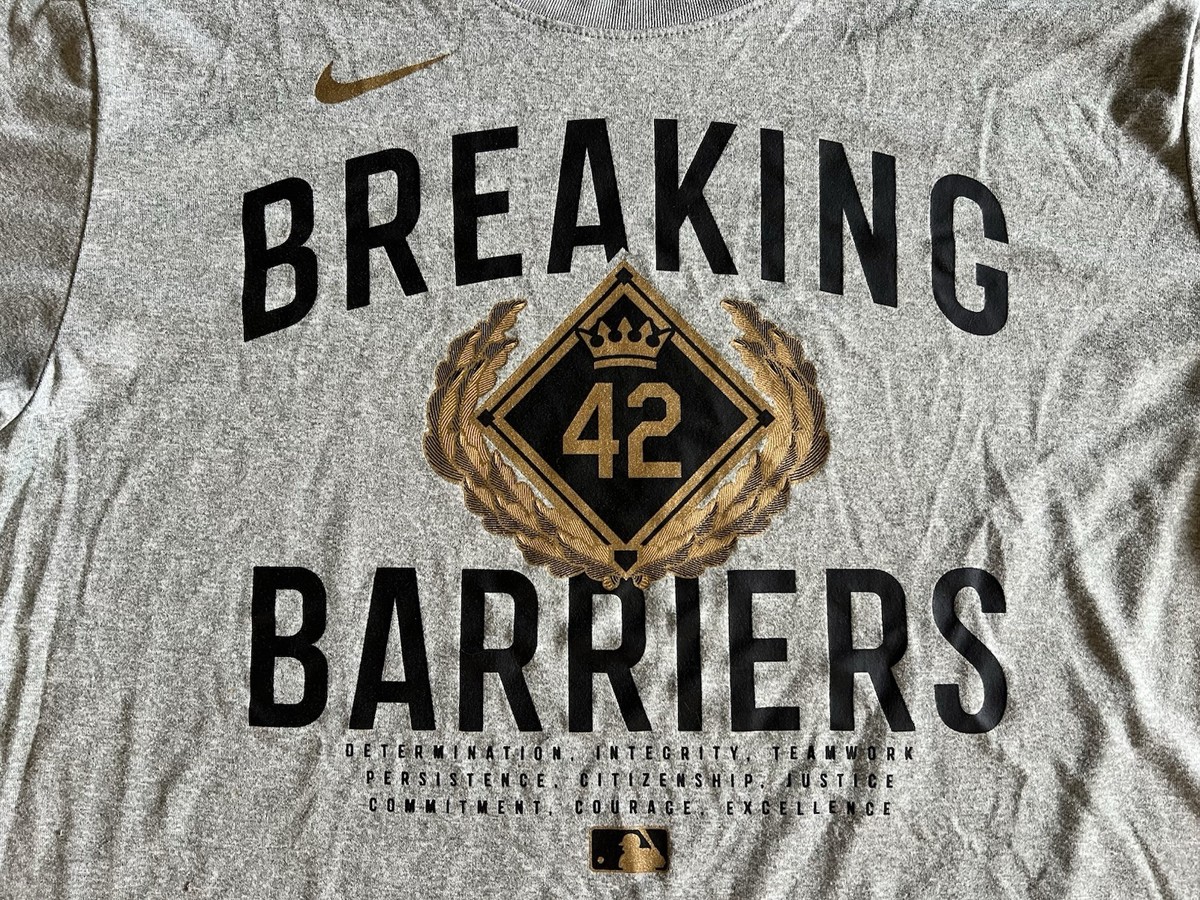 NIKE MLB Jackie Robinson 42 Breaking Barriers Gray Dri-Fit XL