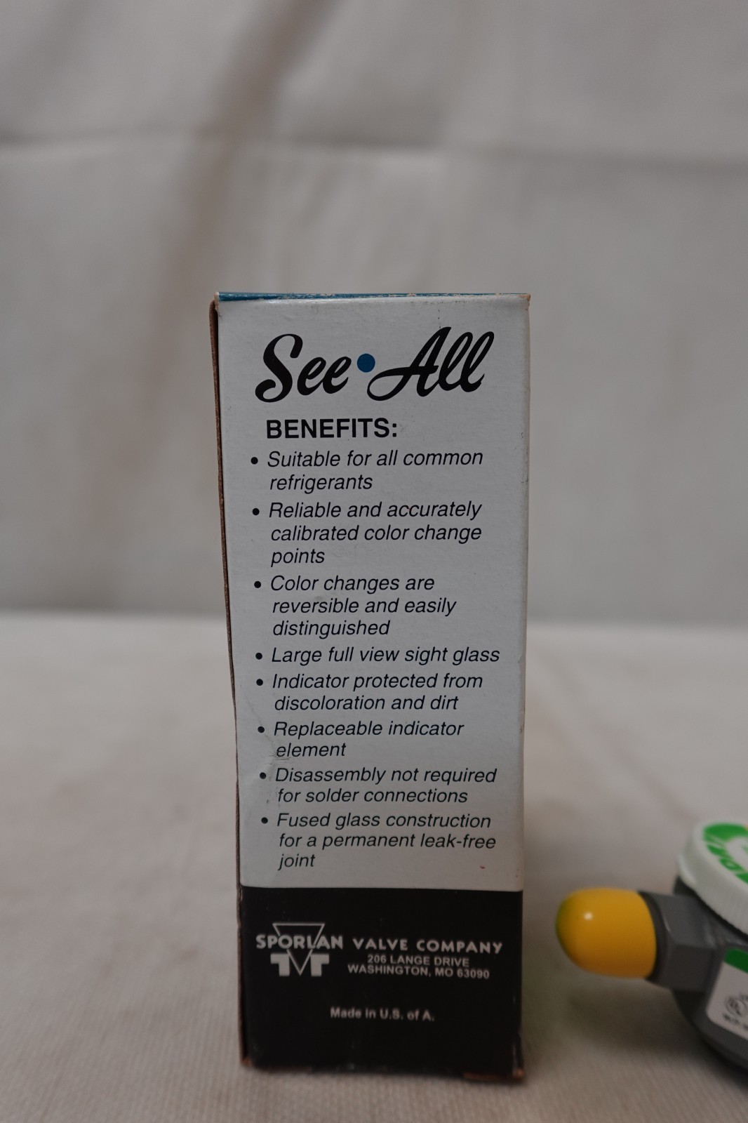 SPORLAN 1/4" SAE M/F HVAC MOISTURE & LIQUID INDICATOR SA-12FM / 700026 NIB
