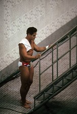 Summer Olympics USA Greg Louganis before dive during Men's 3M Spri- Old Photo