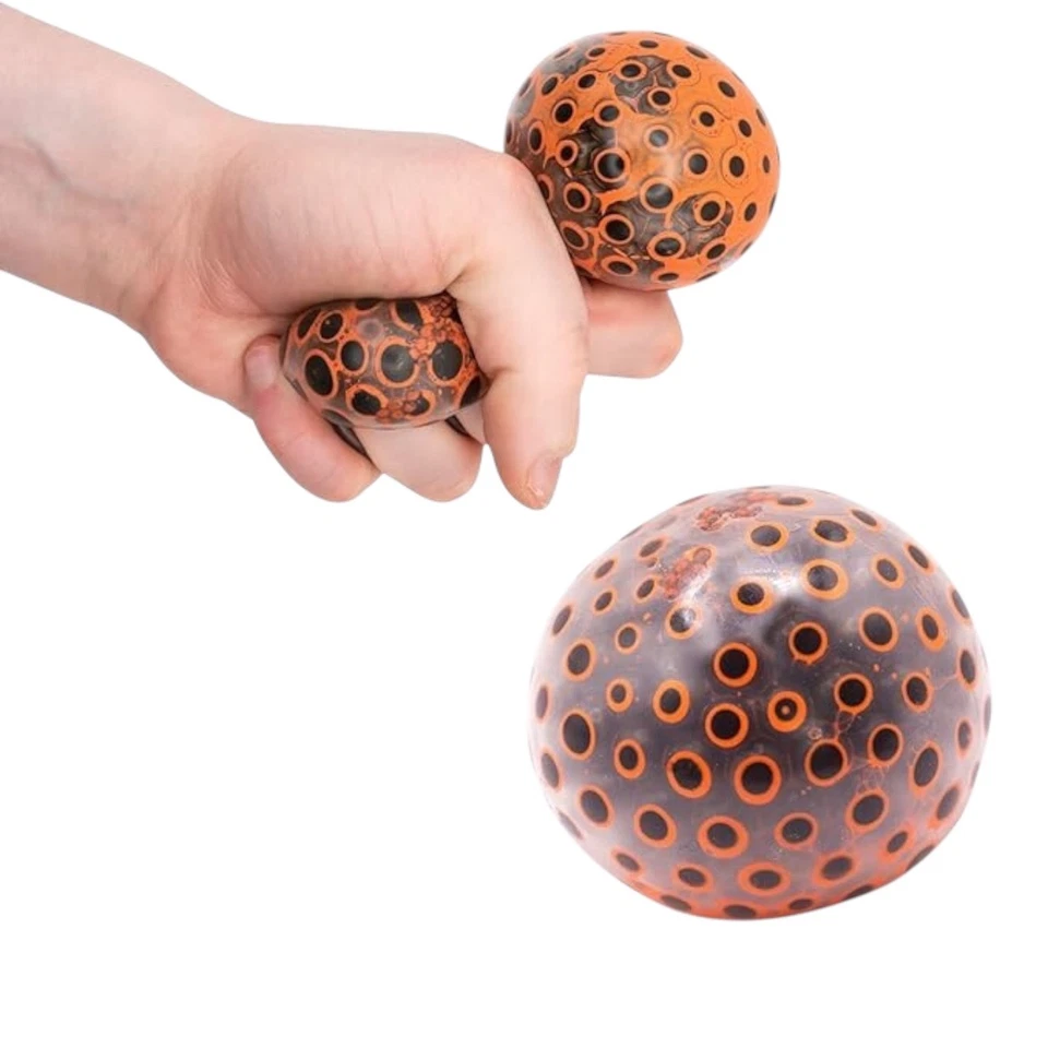 NEON BEADS SQUISH 球 3 件套 绿色 橙色 黄色 全新带盒 包裹 — 第 2/2 张图片