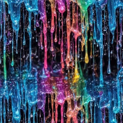 Dripping Rainbow Colored Water - 16'' x 48'' Hydrographic Film Hydro Dipping