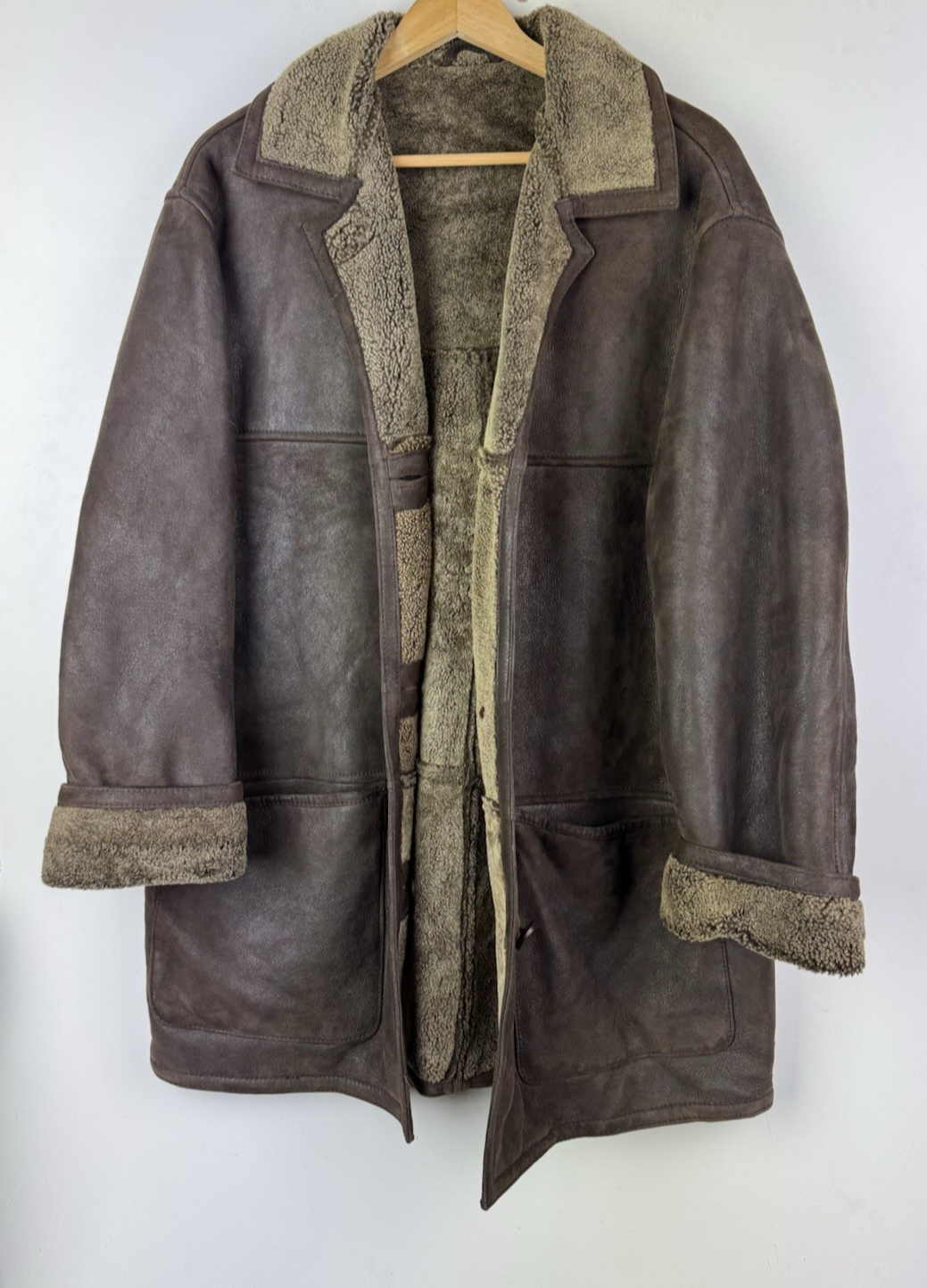 REAL SHEARLING SHEEPSKIN COAT UK Size 14 (US 10, EU 40) Women`s Jacket Vintage