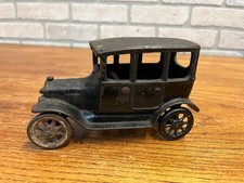 Antique Arcade Cast Iron Ford Model T Automobile 4-door Original Black Paint Toy