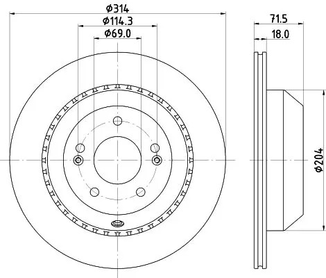 Hella Disque De Frein 8Dd355131881 Kia - Image 3