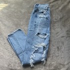 American Eagle Highest Rise Mom Jean Size 000 Short Distressed Blue Medium Wash — photo 3