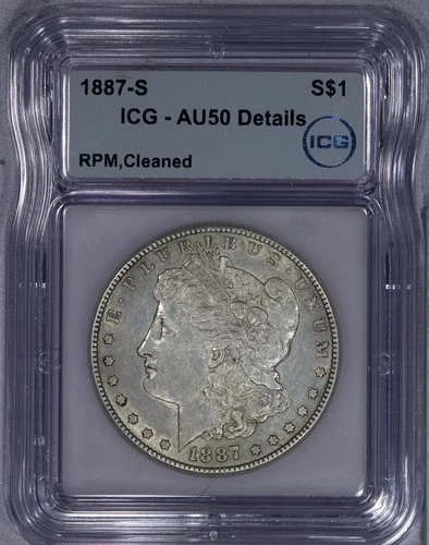 1887-S Morgan Dollar S$1 ICG AU50 Details RPM