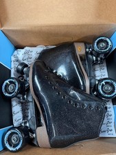 Brand new Sure Grip Stardust glitter Black roller skates size 6 womens 7-7.5