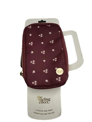 THE DARLING EFFECT Tumbler Burgundy Zip Around Fanny Pack For Water Bottle NEW