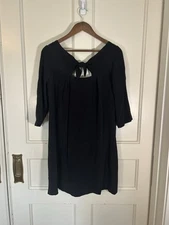 Trina Turk Silk Sheath Dress Womens Size 10 Black Classic Elegant Party