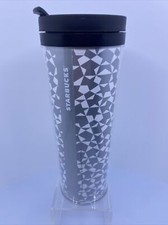 Starbucks Coffee Company Made in USA Gray White Plastic Travel Mug Tumbler 2011