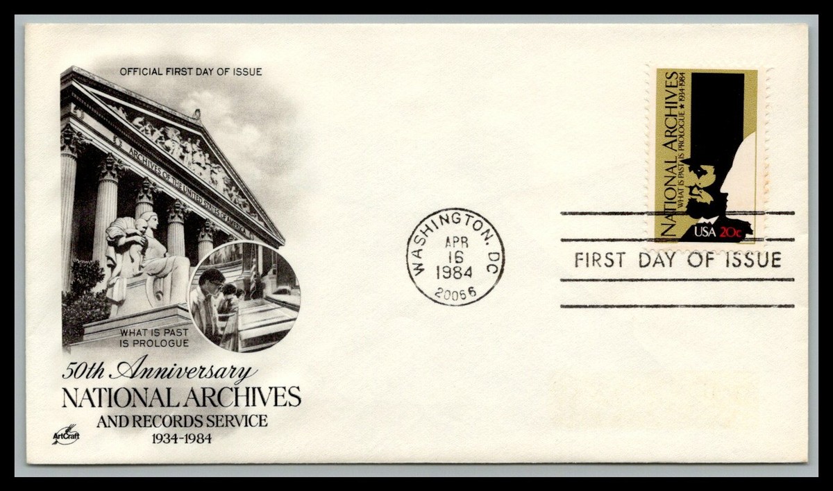 US FDC # 2081 20c National Archives ArtCraft 1984, 9c418 | eBay