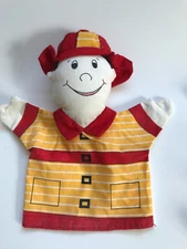 UNUSED FIREMAN HAND PUPPET 8" LEARNING TOOL DAYCARE PRESCHOOL