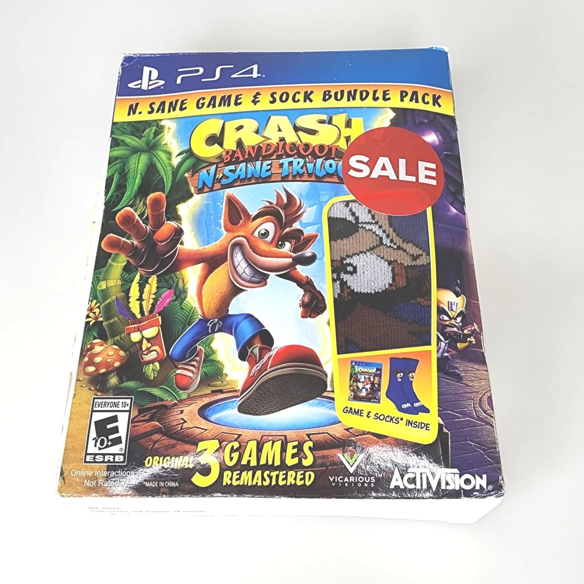 Crash Bandicoot N. Sane Trilogy PS4 [Sock Bundle] Perfect