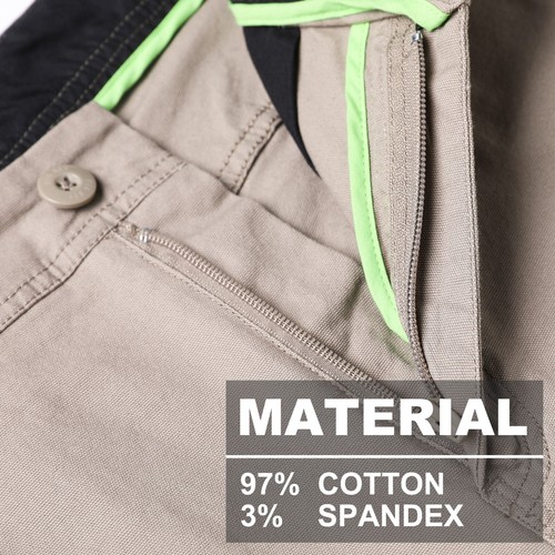 Mens Cargo Pants Work Trousers Elastic Cuffed Stretch Cotton Reflective Tape UPF - Picture 38 of 77