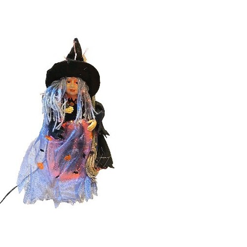 Vtg FOREMOST Fiber Optic Halloween WITCH Light Up - 12" Color Changing Tested - Picture 5 of 13