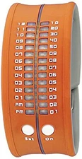 NEW Reflex PD0019 Unisex Orange Silicone Snap Bracelet Design Digital LED Watch