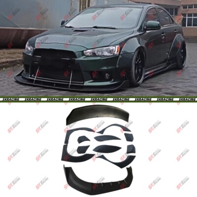 For Mitsubishi Lancer Fender Wheel Arch Cover Front Lip Spoiler Wing Wide Kit