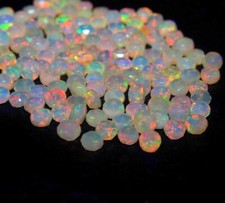 3-6mm Natural Ethiopian Multi Fire Opal Roundell Cut loose beads Gemstone 10 Pc 