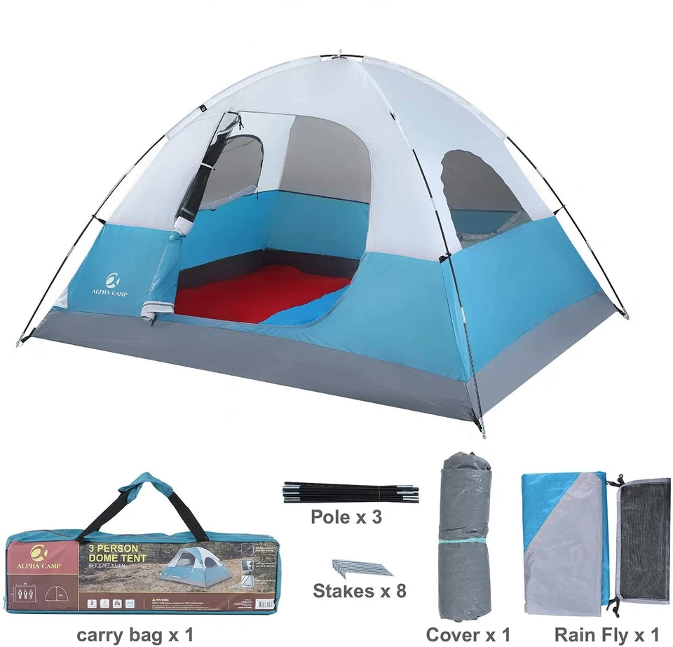 ALPHA CAMP Beach Tent Portable Sun Shade Shelter Outdoor Camping Fishing Canopy Blue