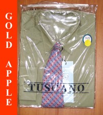 BOYS PARTY LONG SLEEVE DRESS SHIRT w/ TIE, GREEN ,SIZE:  4 YEARS 