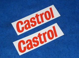 2 Castrol Stickers Red lettering decal autocollant sticker 80er Years ...