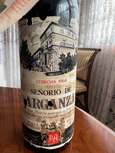 VINO TINTO SEÑORIO ARGANZA 1964 GRAN RESERVA Coleccionista /RARE SPANISH WINE - Imagen 4 de 4