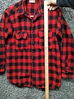Vintage 1950s 1960s Brent Flannel Shirt Men 17 Medium Red Vintage 1950s 1960s Brent Flannel Shirt Men 17 Medium Red
