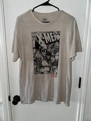 Marvel X-Men Newsprint Style Comic Wolverine Shirt -Size Large