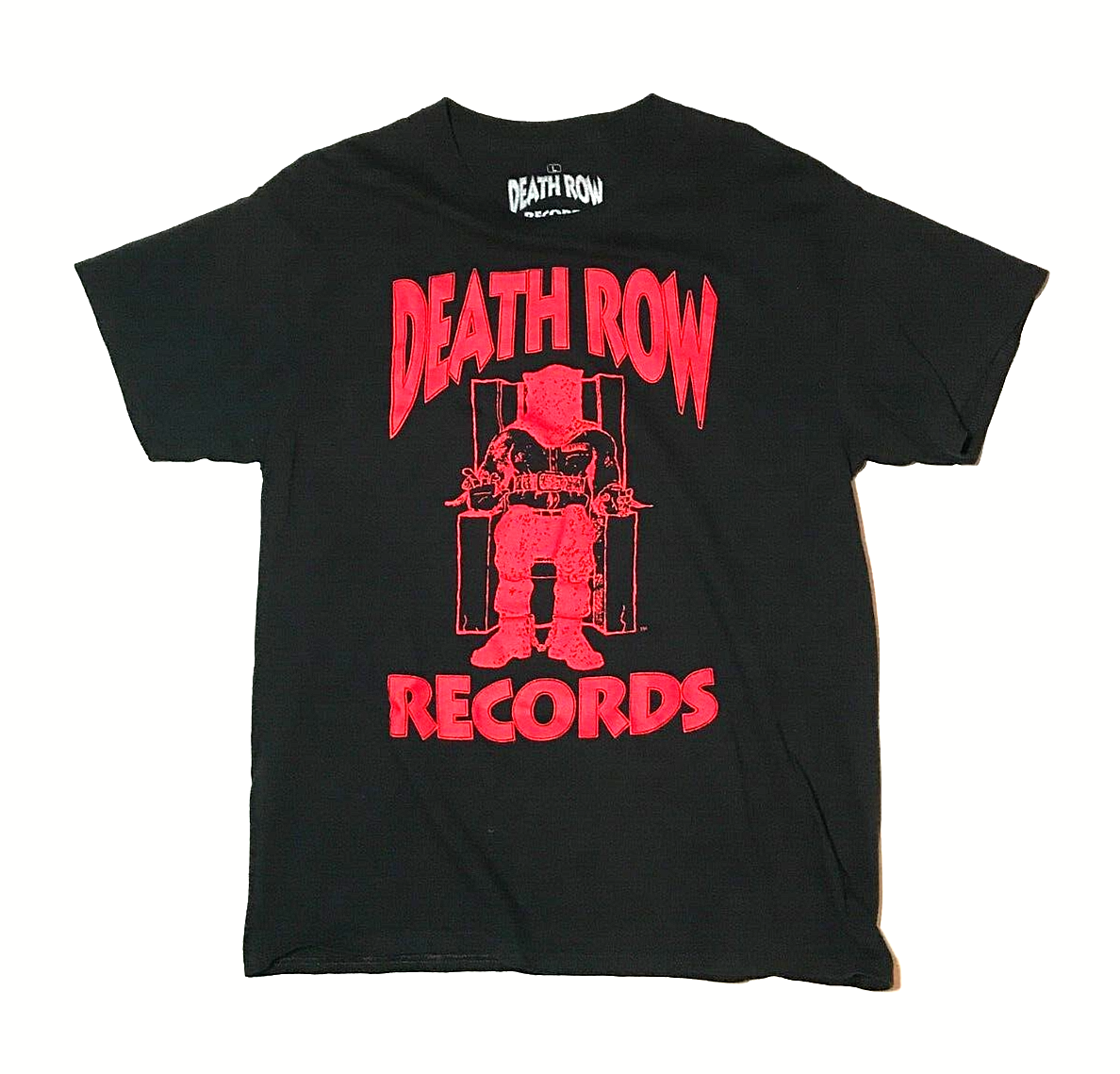FILA T shirt Death Row Records sedia elettrica grafica rossa GRANDE