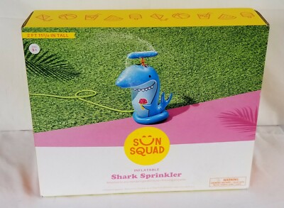Sun Squad Inflatable Shark Sprinkler Kids Outdoor Fun Attach to Garden Hose