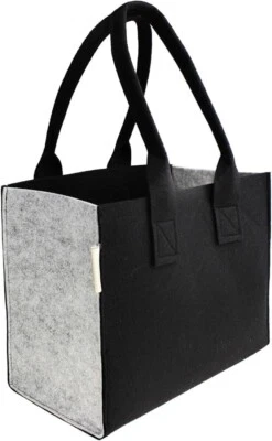 SILUK Filztasche Einkaufstasche Tasche Filz Shopper 35 x 20 x 28 Anthrazit/Grau