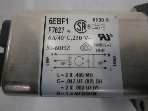 Corcom, 6EBF1 Power Entry Connector Receptacle Female, New - Picture 2 of 2